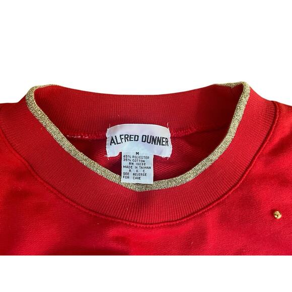 Vtg ALFRED DUNNER Women's Sweatshirt Nautical Medium Pullover Embroidery Anchor - Picture 3 of 7